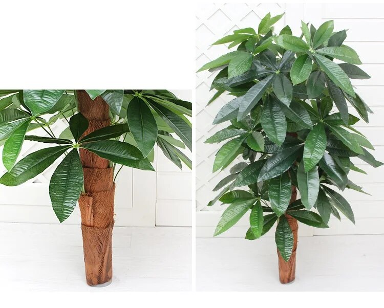 90CM Artificial Tree Real Touch Plastic Rich Money Fake Tree without Pot for Home Garden Decoration Large Artificial Plants