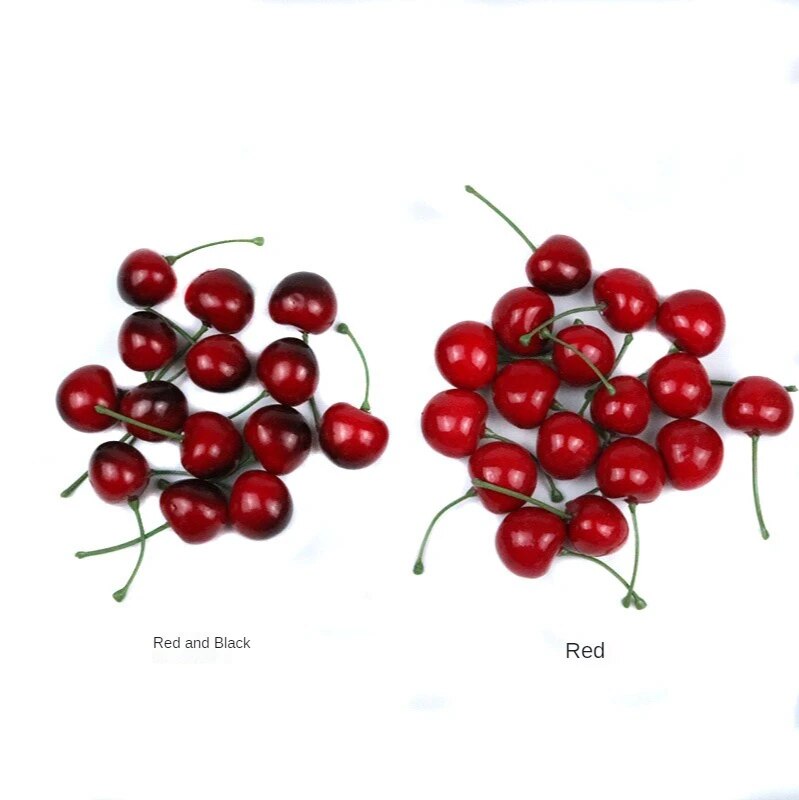 30Pcs Fake Cherry Artificial Fruit Model Simulation Cherry Ornament Craft Food Photography props Party Decor Home Decoration