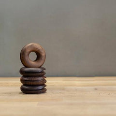 Wooden Doughnut Bag Clip 4 pcs walnut | Sage & Sill